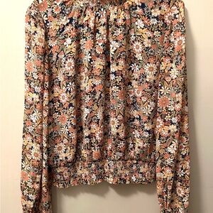Lost + Wander Floral Blouse in Orange and White